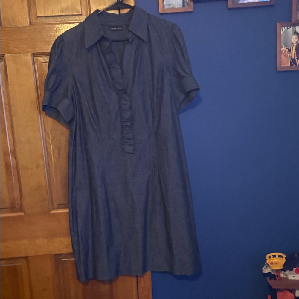 New York & Company Navy Short Sleeve Dress